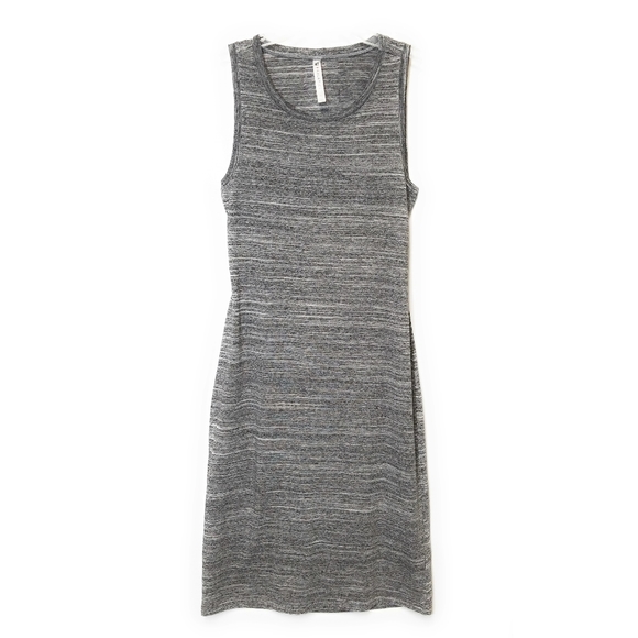 FABLETICS Eileen Midi Dress with Cut Out Back Charcoal Space Dye Size S - Picture 5 of 9